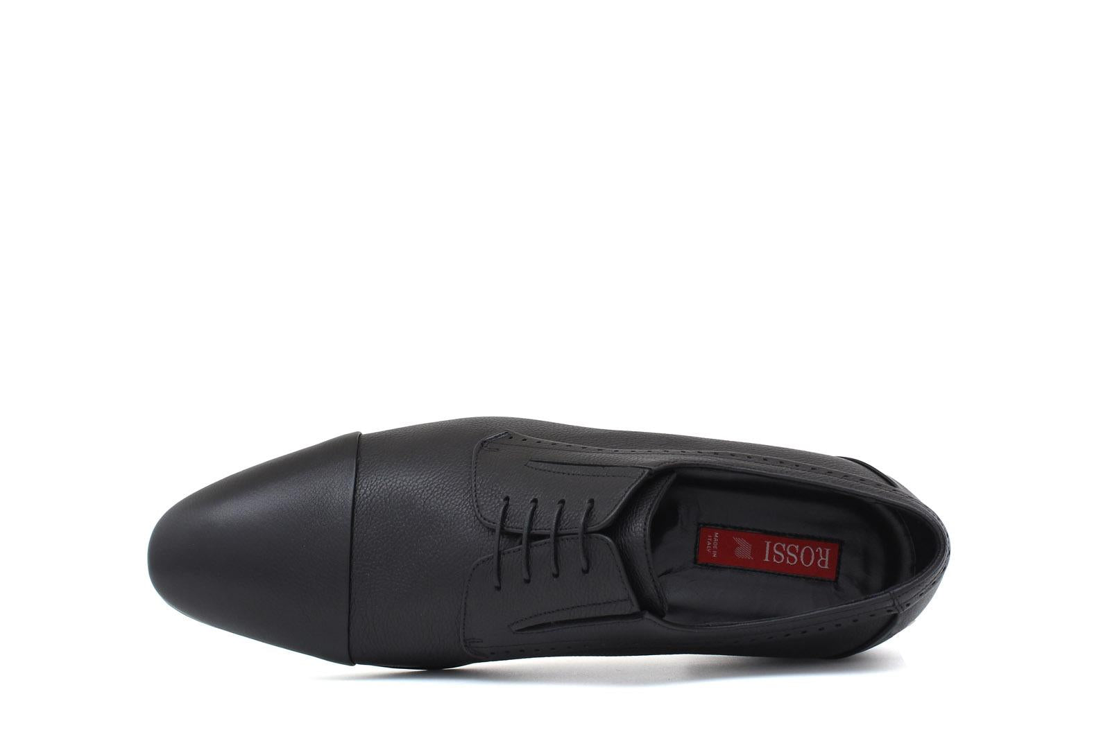 Derby in vitellino morbido colore nero con fondo in cuoio antiscivolo 7683LSN 106 ROSSI