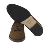 Mocassino donna con mappine in suede rasato color marrone con fondo cuoio antiscivolo D204CRINB 13 ROSSI
