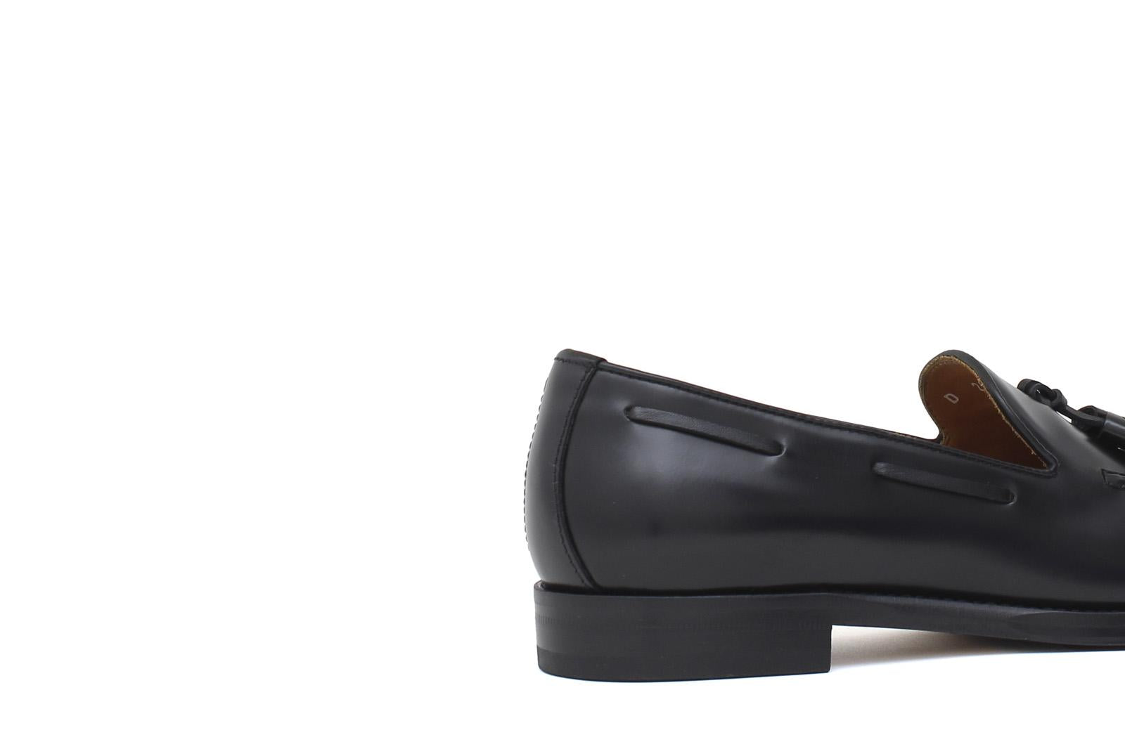 Mocassino donna con mappine in vitello spazzolato nero con fondo cuoio antiscivolo D204CNE 12 ROSSI