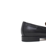 Mocassino donna con mappine in vitello spazzolato nero con fondo cuoio antiscivolo D204CNE 12 ROSSI