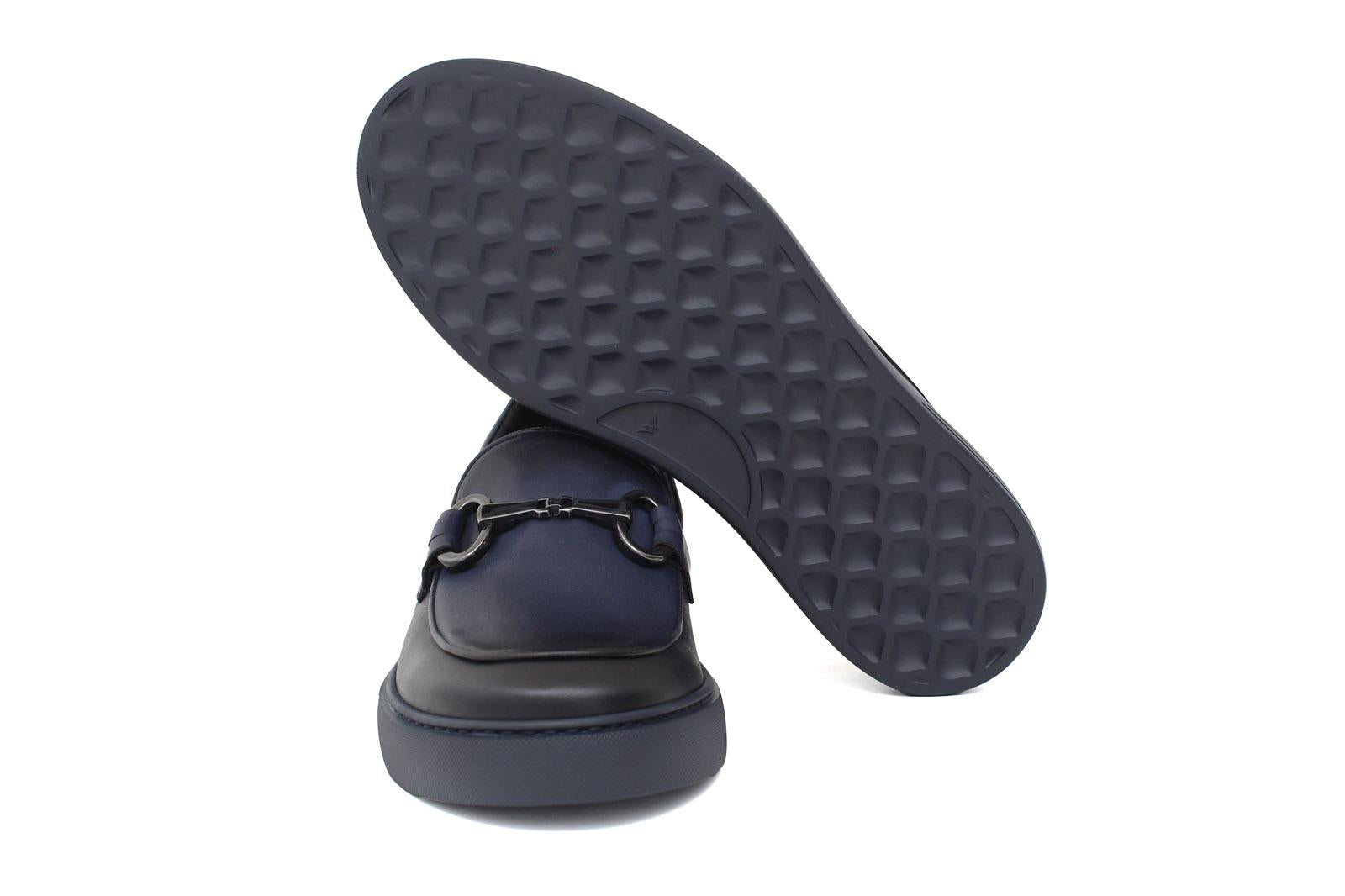 Slip on in vitello naturale blu sfumato con fondo in gomma leggera 1041DIXJ 1106 ROSSI