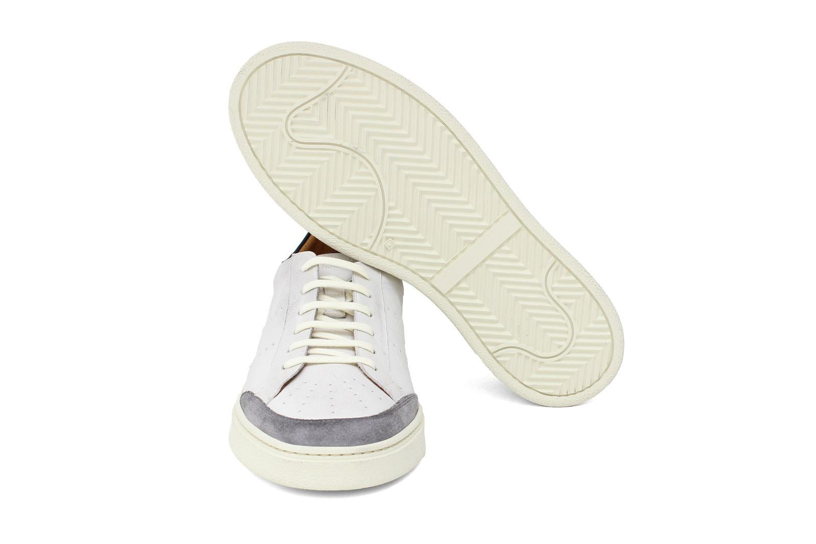Sneaker in vitello anticato off white con inserti in camoscio e fondo in gomma 1051CODIXWFB 369 ROSSI