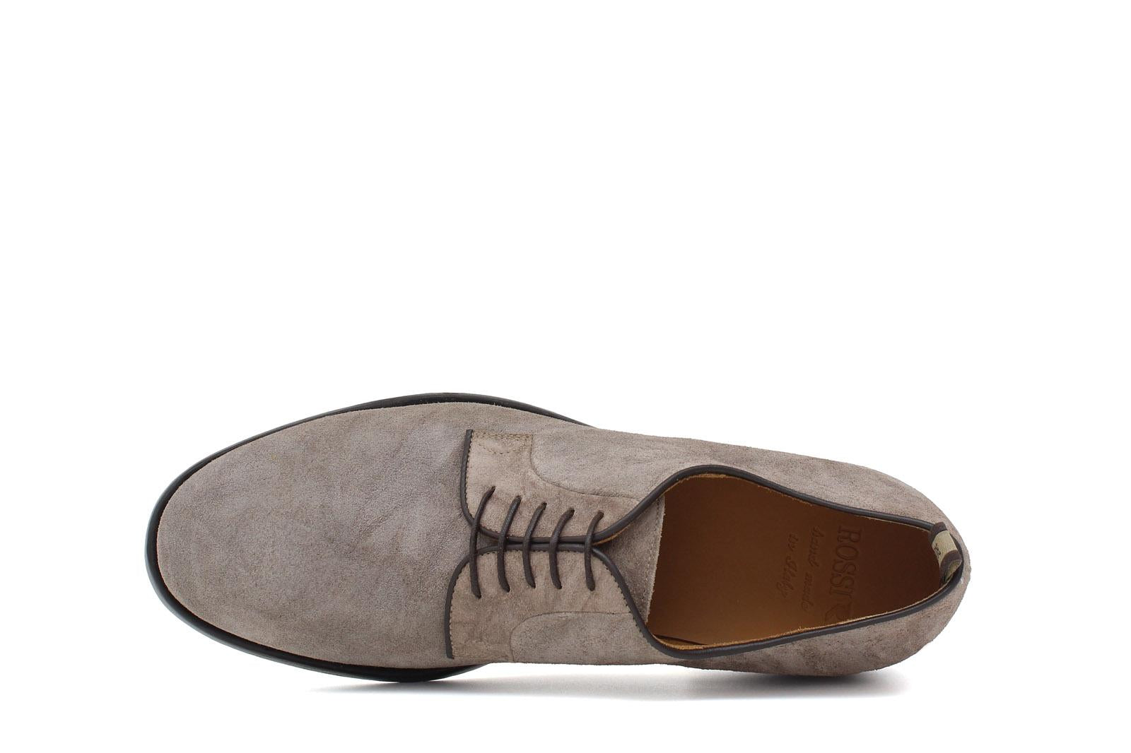 Derby in camoscio lavato color sabbia e fondo in cuoio lavato antiscivolo 6403VTSE 116 ROSSI