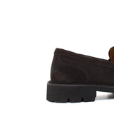 Mocassino donna stile ingegnere in suede testa di moro e fondo in gomma leggera D212HSMOD 11 ROSSI