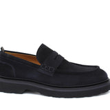 Mocassino stile ingegnere in suede blu e fondo gomma leggera 1223CHSBLU 458 ROSSI