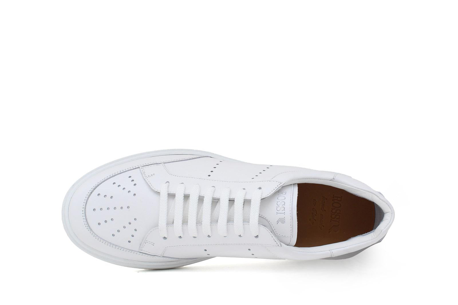 Sneaker in vitello bianco e fondo in gomma leggera 1017POFFW 13 ROSSI