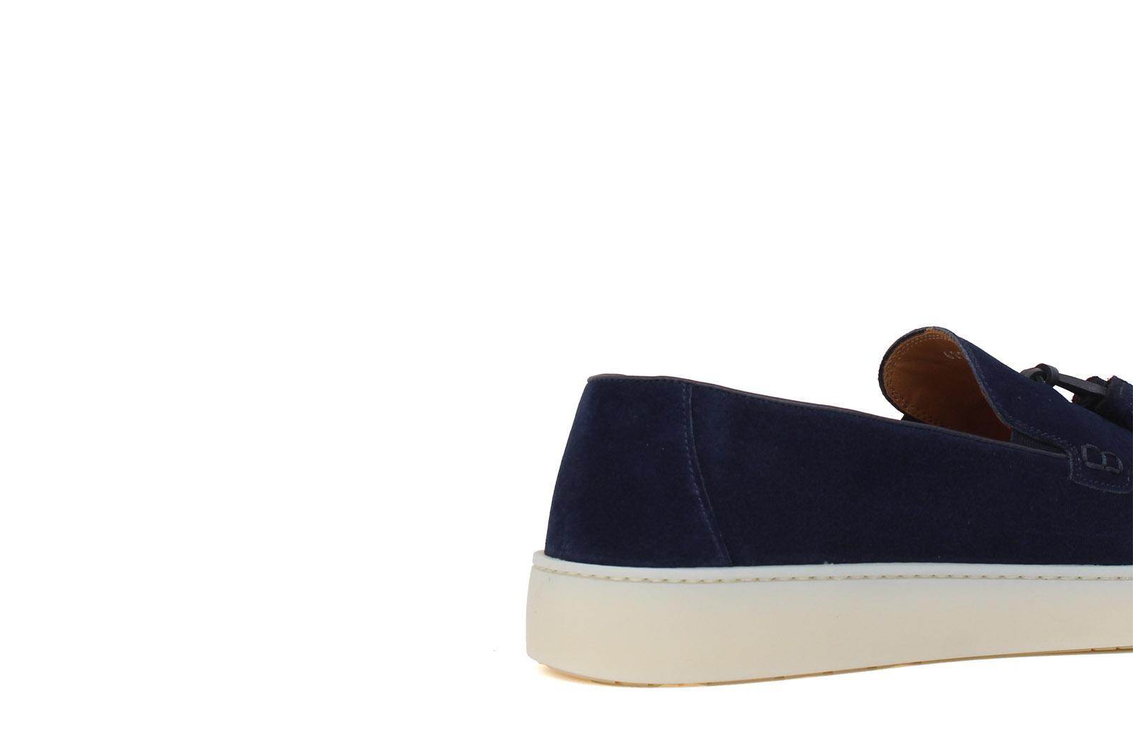 Slip-on con nappine in camoscio navy e fondo in gomma cucito 622CAFO 354 UN ROSSI
