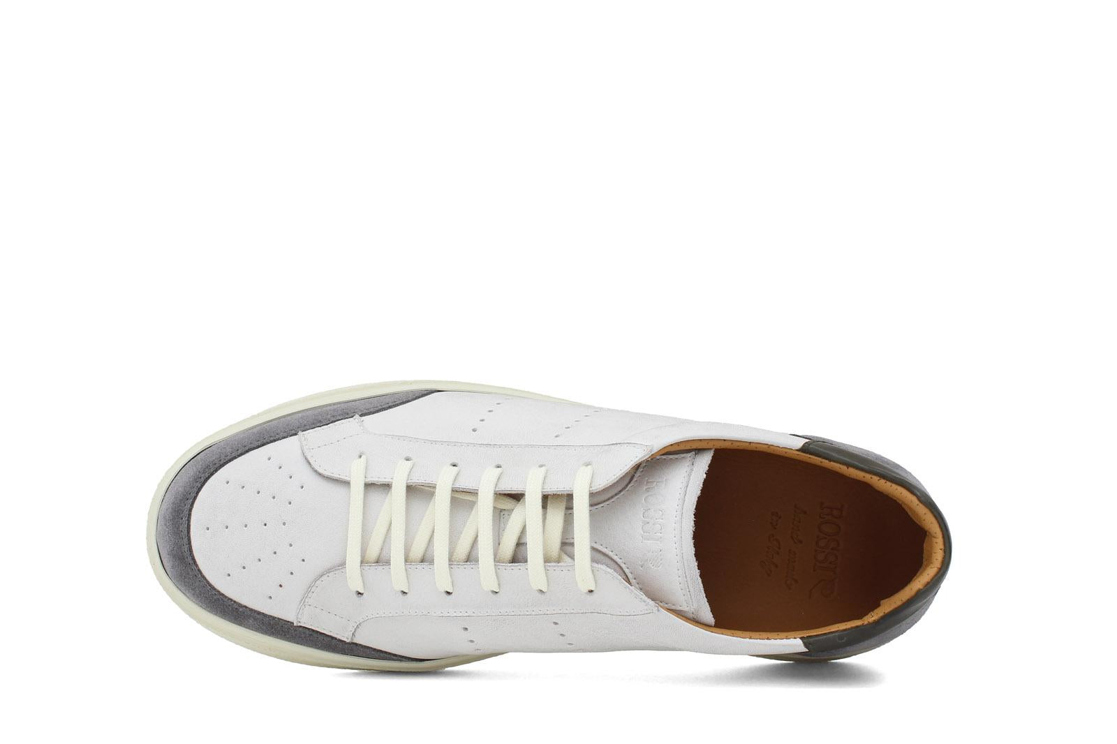 Sneaker in vitello anticato off white con inserti in camoscio e fondo in gomma 1051CODIXOFFFM 217 ROSSI
