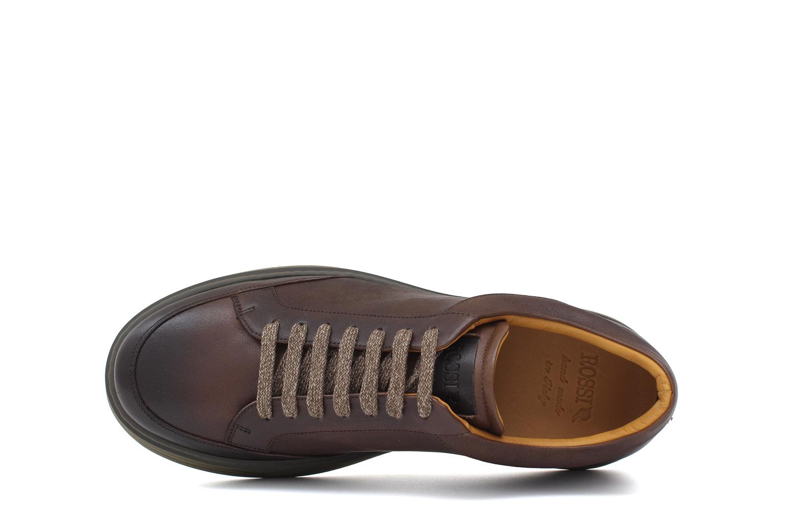 Sneakers in vitello naturale anticato marrone e fondo in gomma leggera 1254VCAS 1115 ROSSI