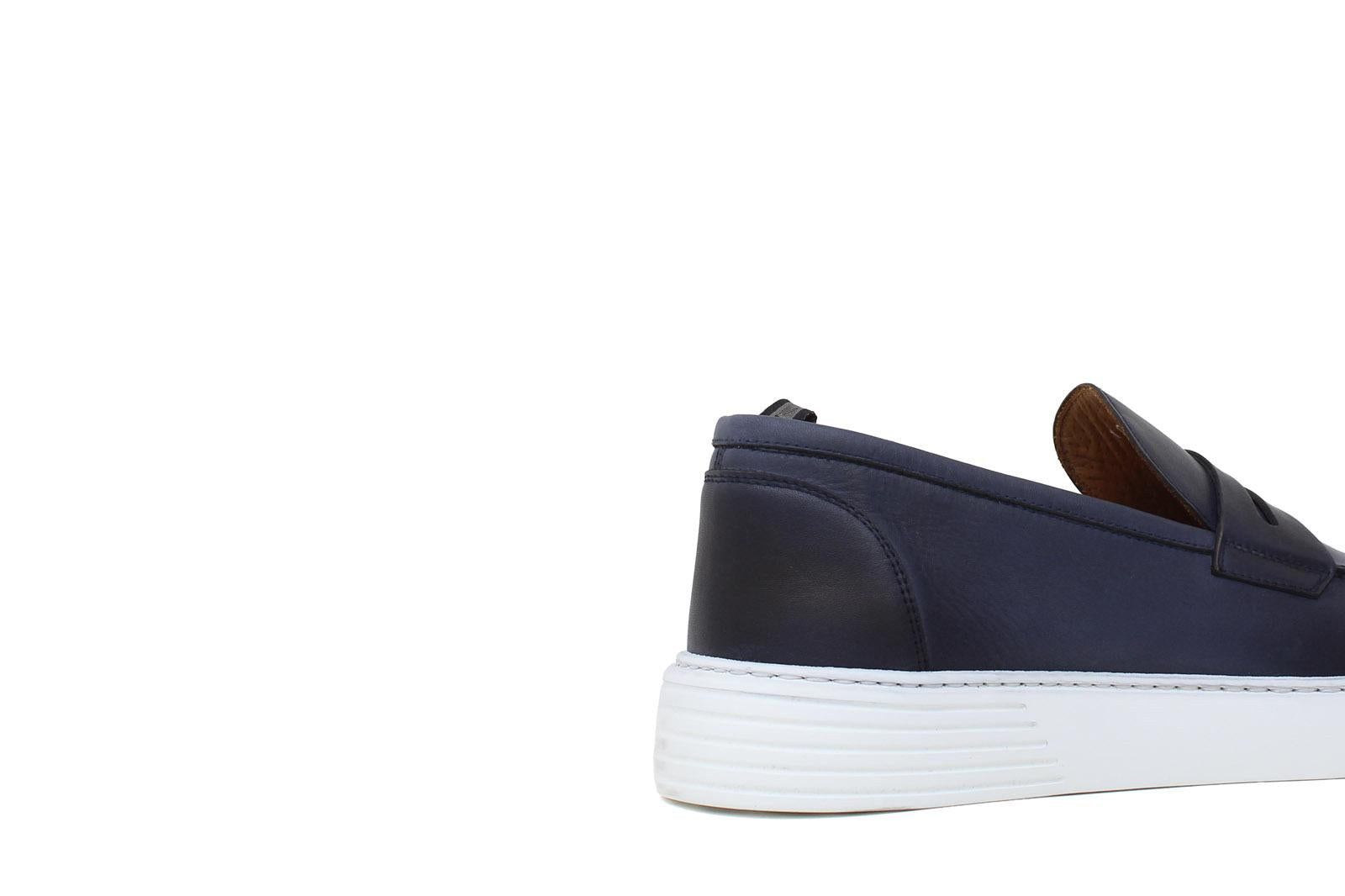 Slip on in vitello naturale navy sfumato con fondo in gomma leggera 1038DJE 173 ROSSI