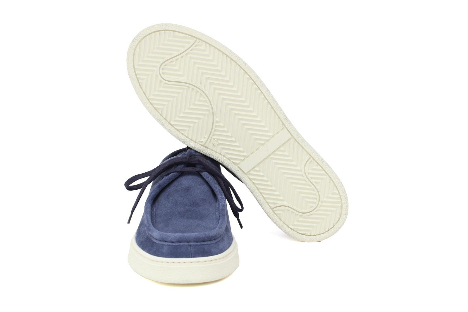 Sneaker modello ingegnere in camoscio lavato color jeans e fondo in gomma 1052FLOJE 607 ROSSI