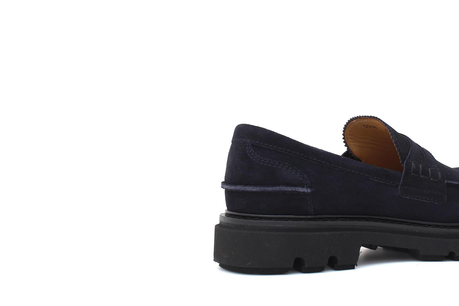 Mocassino College in camoscio blu e fondo in gomma leggera 5316RHSBLU 45 ROSSI