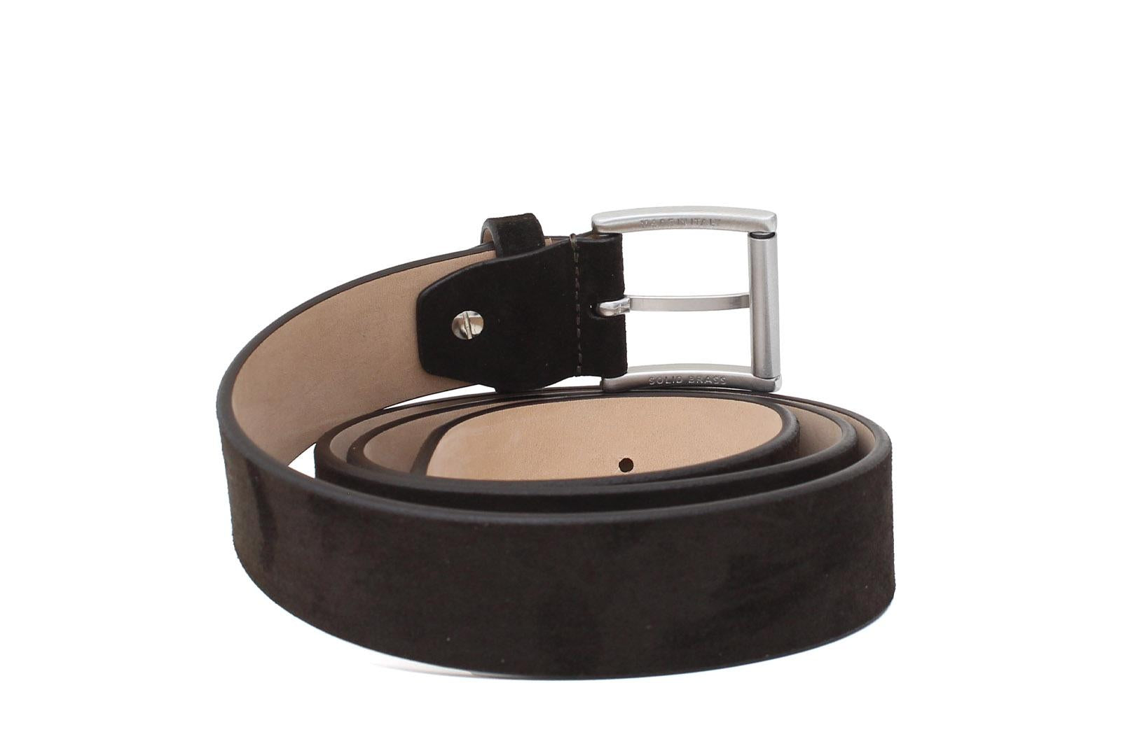 Cinta in camoscio testa di moro h 35 con fibbia nikel satinato F03421NKHSMOD 83 ROSSI