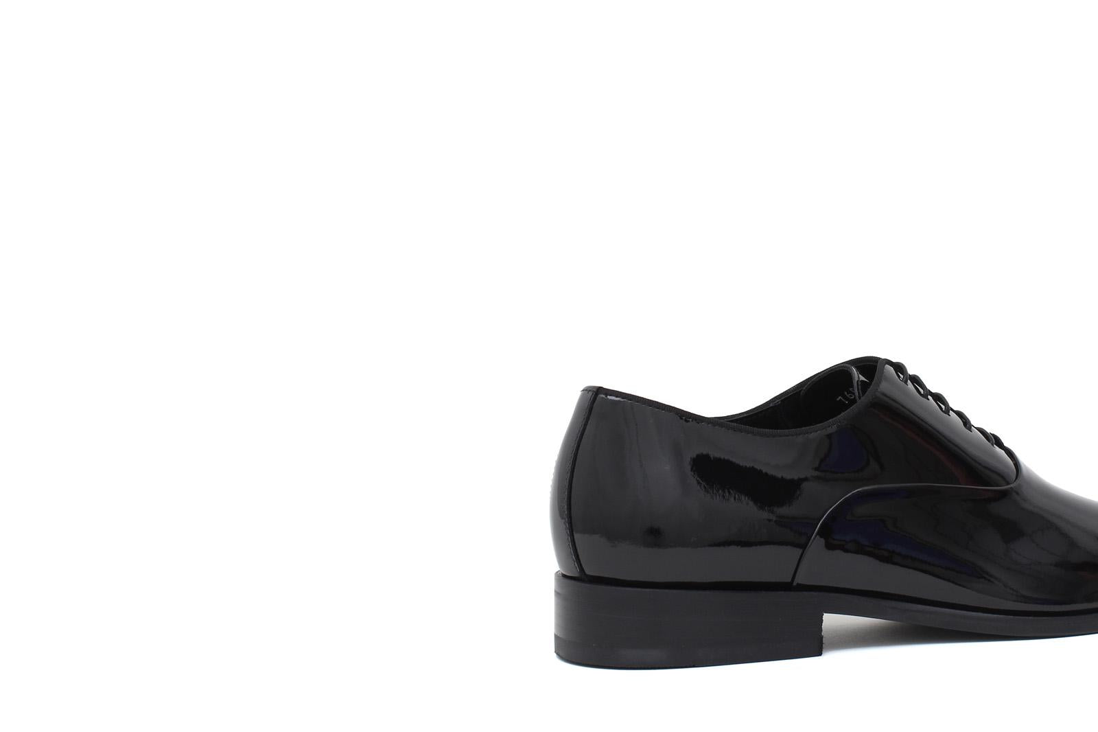 Francesina in vernice nero con fondo in cuoio 7607VN 87 ROSSI
