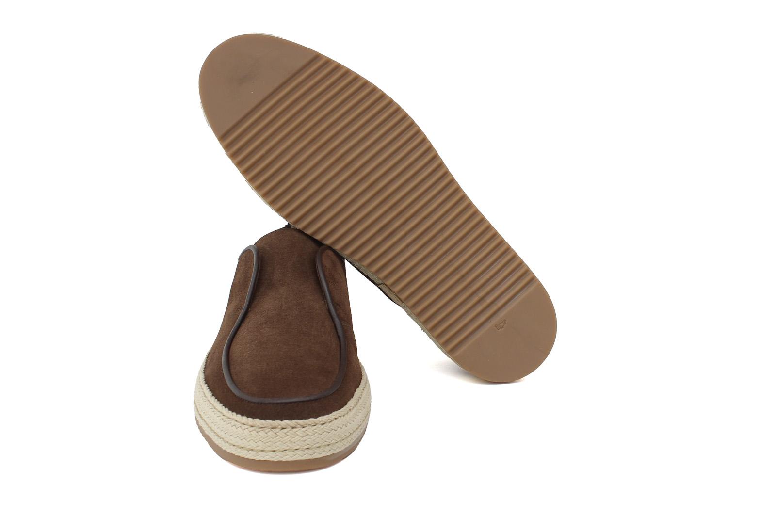 Slip on in camoscio color marrone con fondo in gomma intrecciato 1093FMUST 632 ROSSI