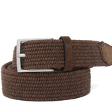 Cinta h35 con fibbia in nikel satinato con intreccio elasticizzato color marrone INTRELAMARR 122 ROSSI