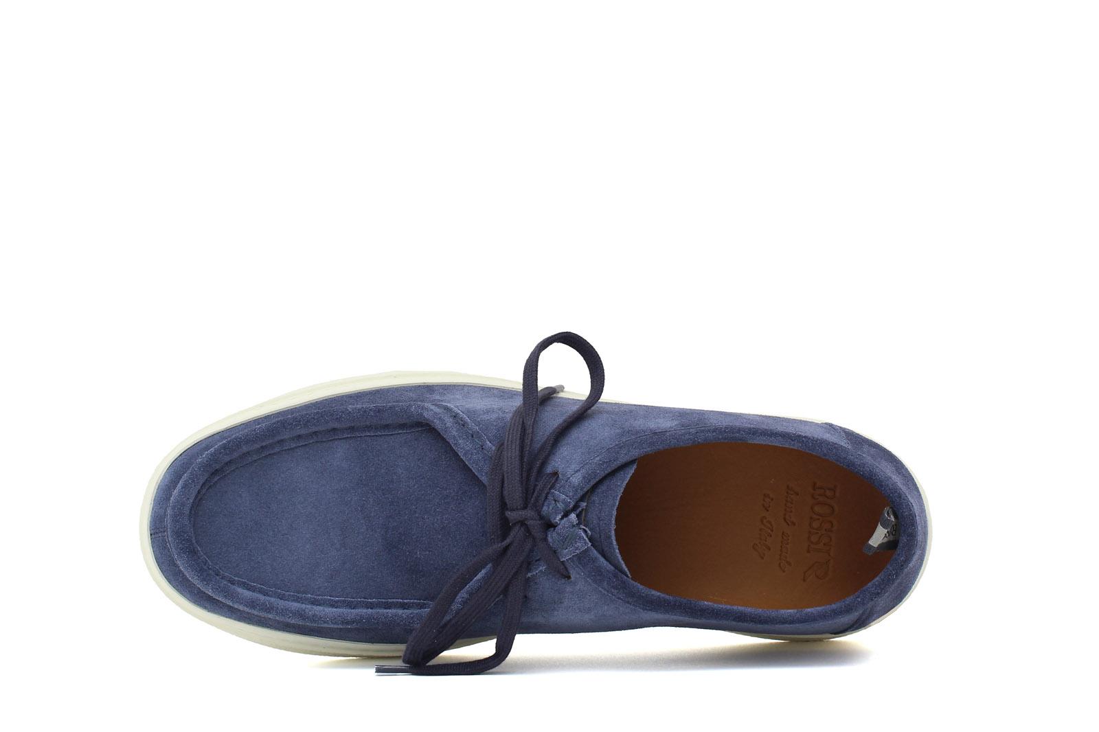 Sneaker modello ingegnere in camoscio lavato color jeans e fondo in gomma 1052FLOJE 607 ROSSI