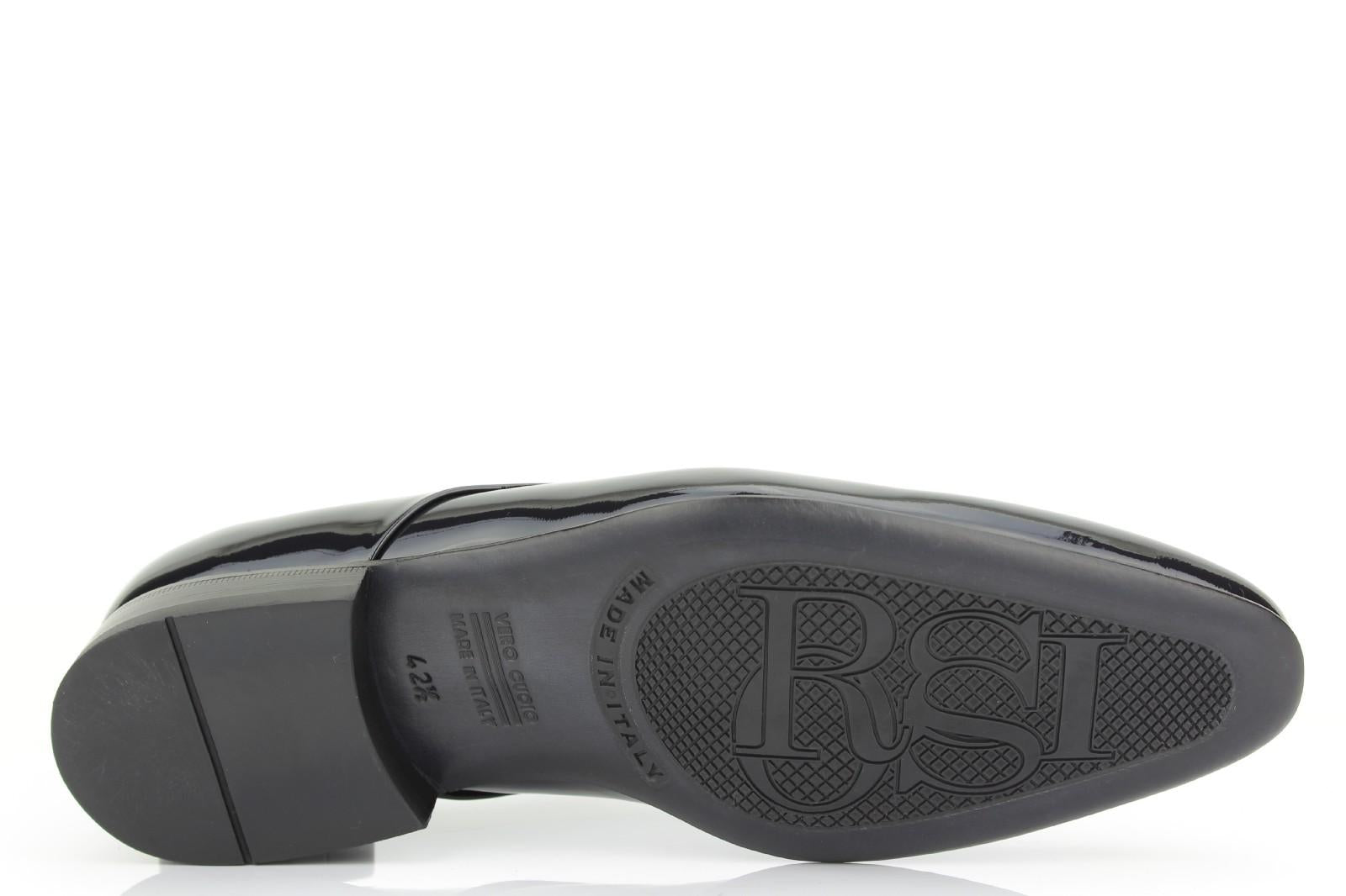 Derby in vernice nera con fondo in cuoio antiscivolo 7621VERB 1017 ROSSI