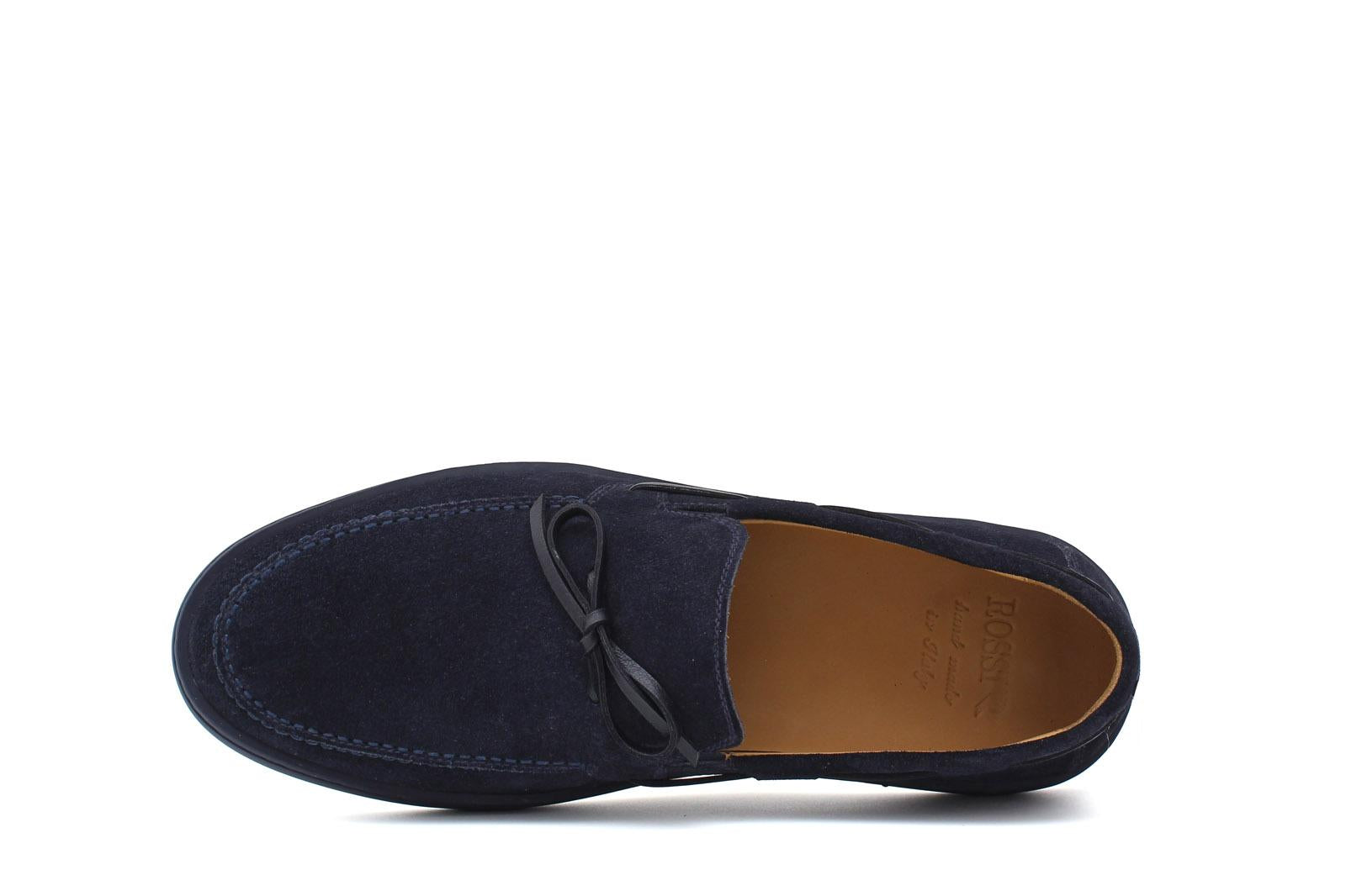 Slip on in camoscio blu con fondo in gomma cucito 649FLOBLU 201 ROSSI