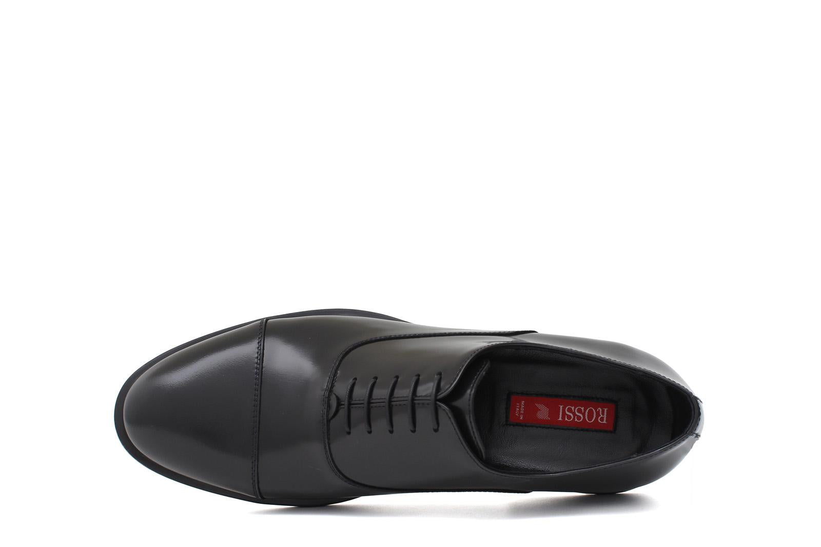 Francesina con puntalino in vitello spazzolato nero con fondo in gomma<BR/> 300GOTNER 963 ROSSI