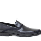 Mocassino in vernice blu scuro con riporto in raso e fondo in cuoio 619VBLU 985 ROSSI
