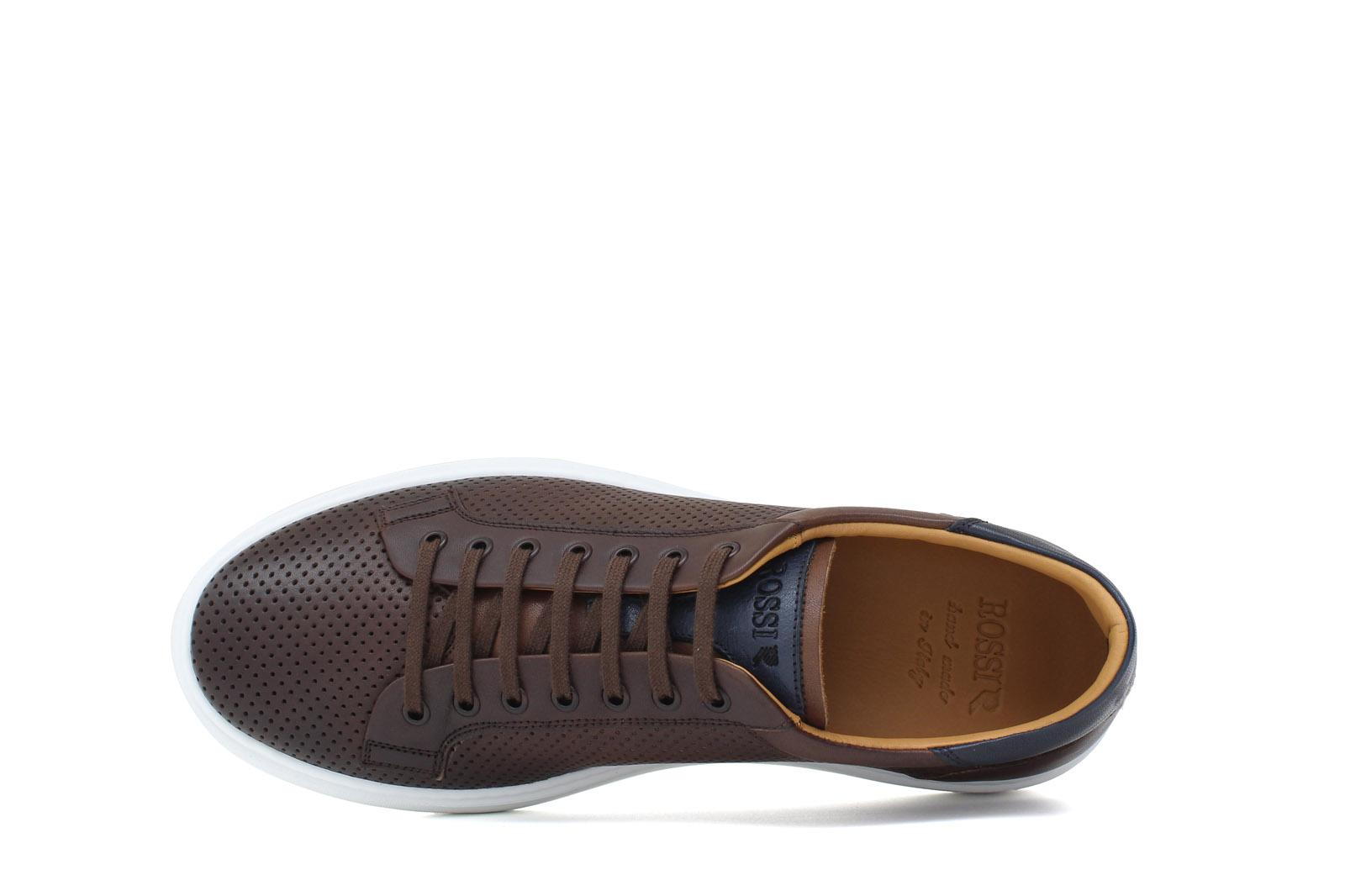 Sneaker in vitello naturale traforato nel colore marrone sfumato e fondo in gomma leggera 326DIXCAS 1104 ROSSI