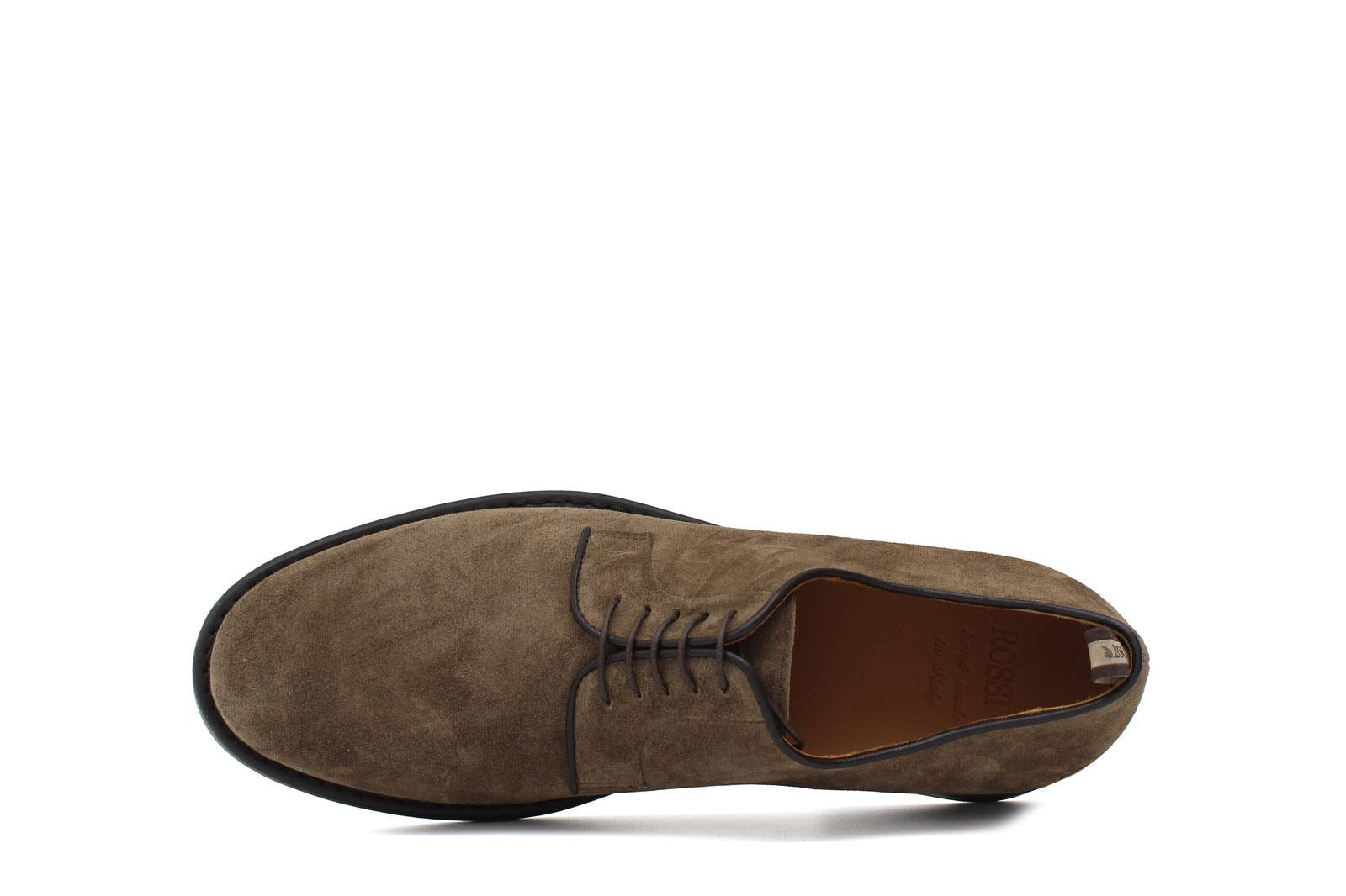 Derby in camoscio lavato color marrone e fondo in gomma cucito blake 6403GTSESA 275 ROSSI
