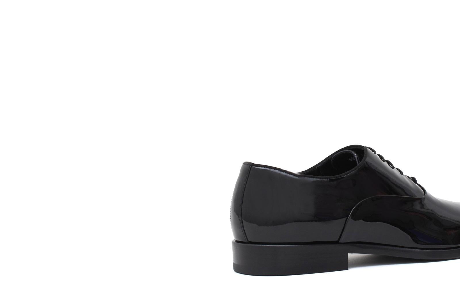 Francesina in vernice nero con fondo in cuoio 607VNER 1025 ROSSI