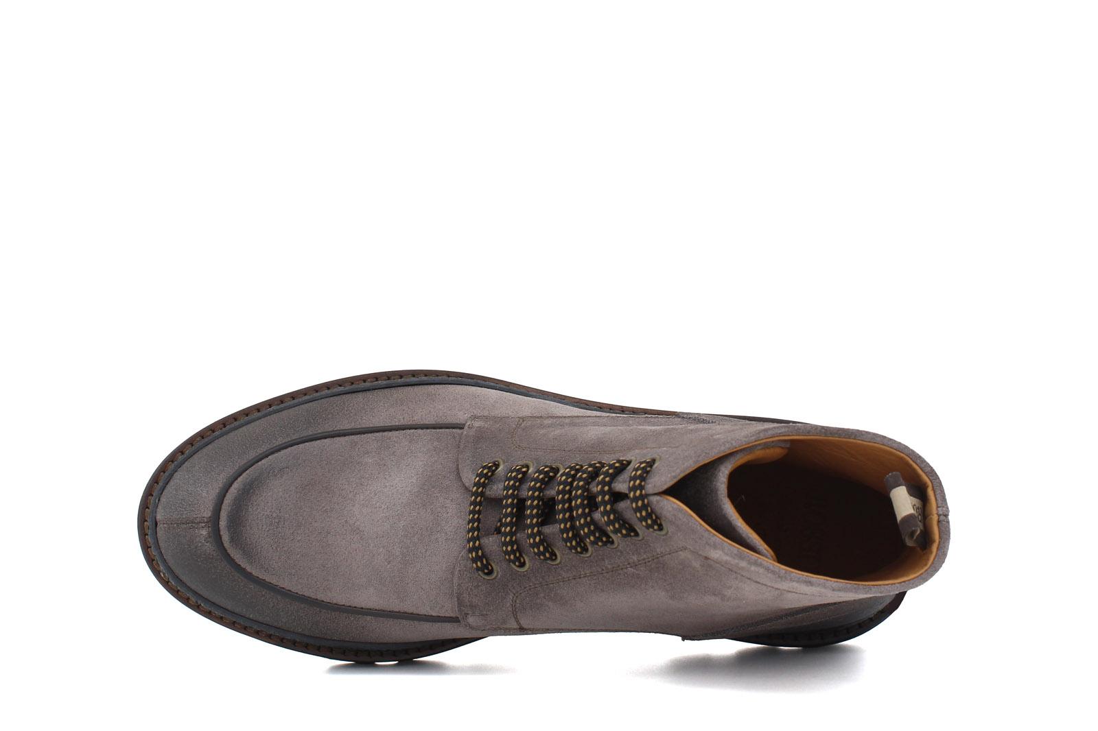Stivaletto stringato in camoscio ingrassato tortora e fondo in gomma leggera 119PRHSBIS 400 ROSSI