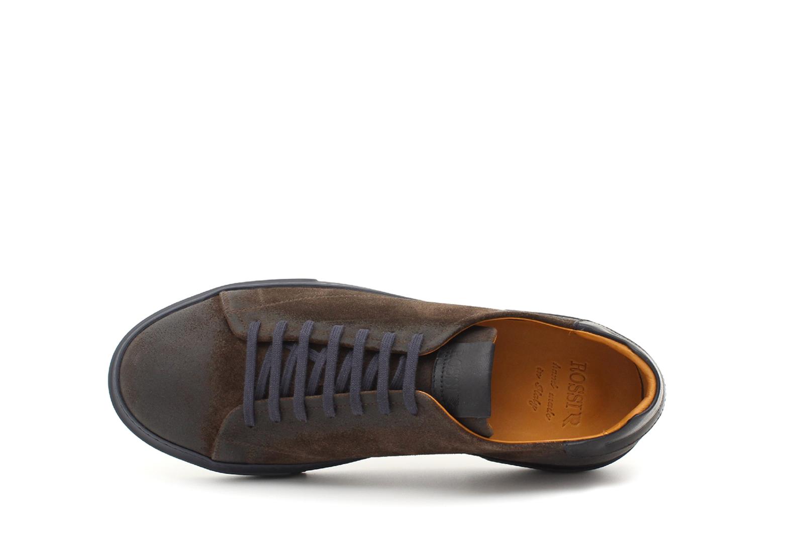 Sneakers in camoscio anticato marrone con fondo in gomma 109HSQUI 1038 ROSSI