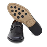 Mocassino con accessorio in vitello spazzolato blu con fondo in cuoio antiscivolo 644MORSCB 1128 ROSSI