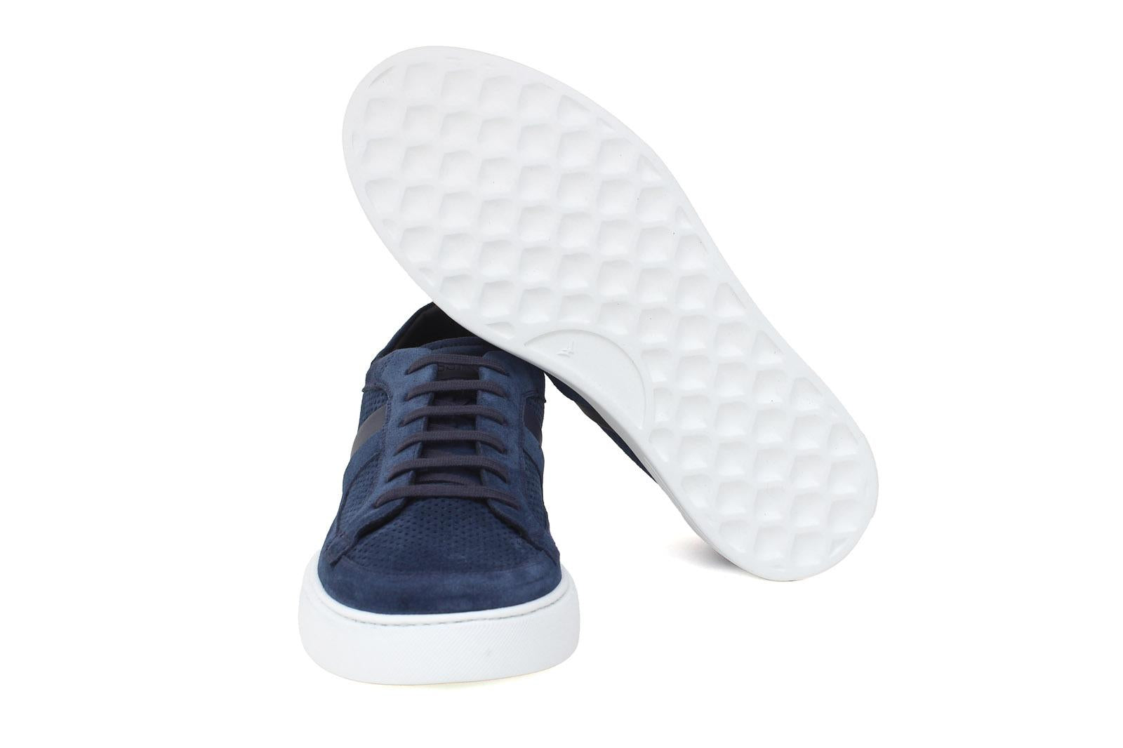 Sneakers in camoscio traforato navy con fondo in gomma leggera 1481FLOOLT 33 UN ROSSI