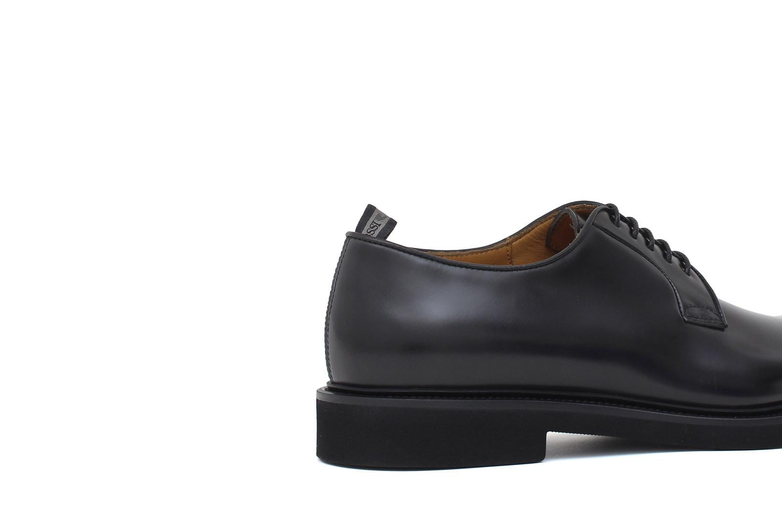 Derby liscio in vitello spazzolato nero con fondo in gomma leggera 6403GCALNE 1122 ROSSI