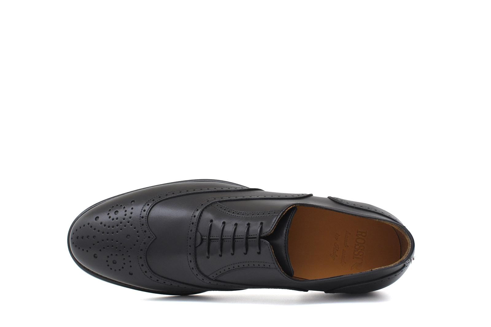 Francesina in stile inglese in vitello a pieno fiore colore nero con fondo cuoio antiscivolo 8292SERNER 1127 ROSSI