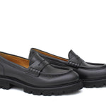 Mocassino donna stile ingegnere in vitello naturale nero e fondo in gomma leggera D212VANE 9 ROSSI