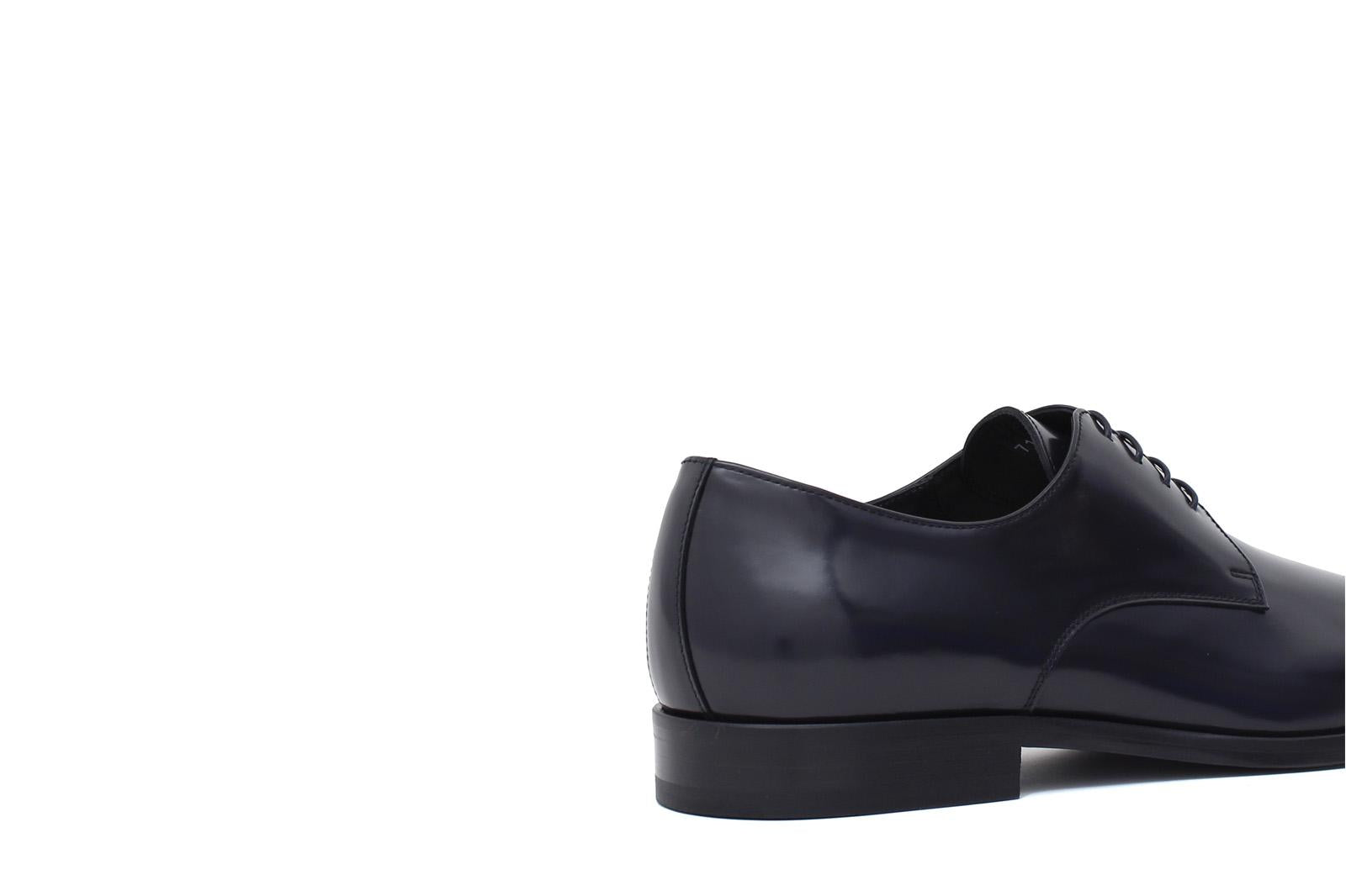 Derby in vitello spazzolato blu scuro con fondo in cuoio 711CTB 159 ROSSI