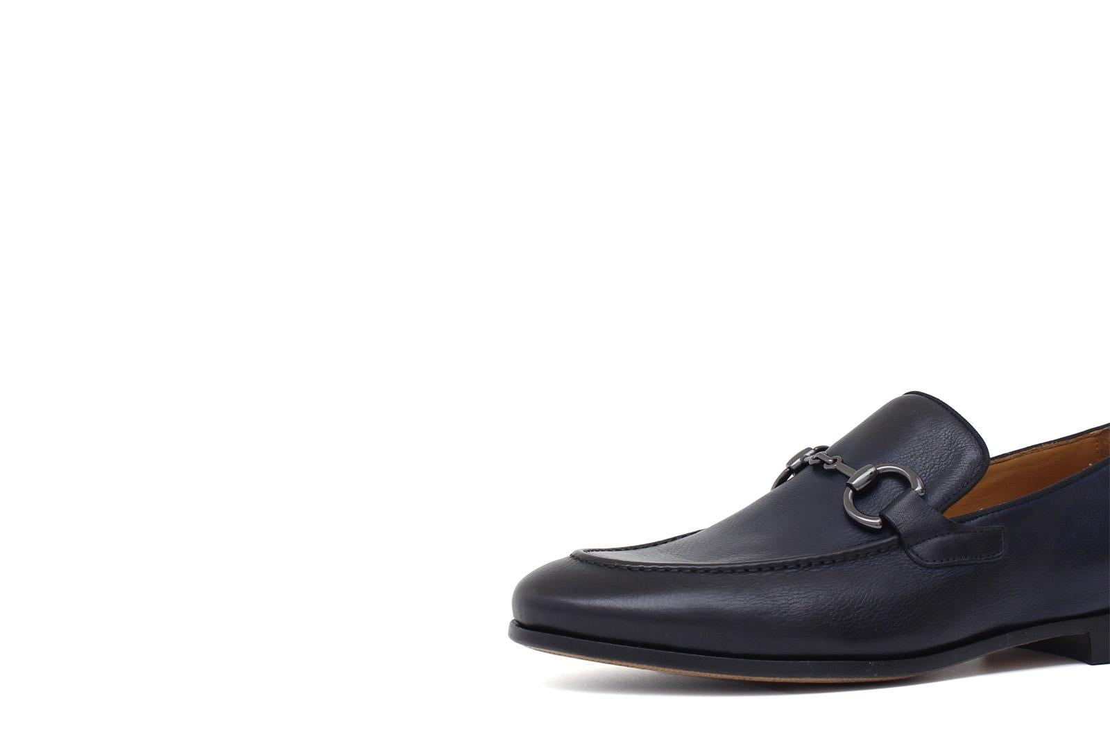 Mocassino con accessorio a sacchetto intero in vitello naturale blu sfumato con fondo cuoio antiscivolo 269DIXB 1016 ROSSI