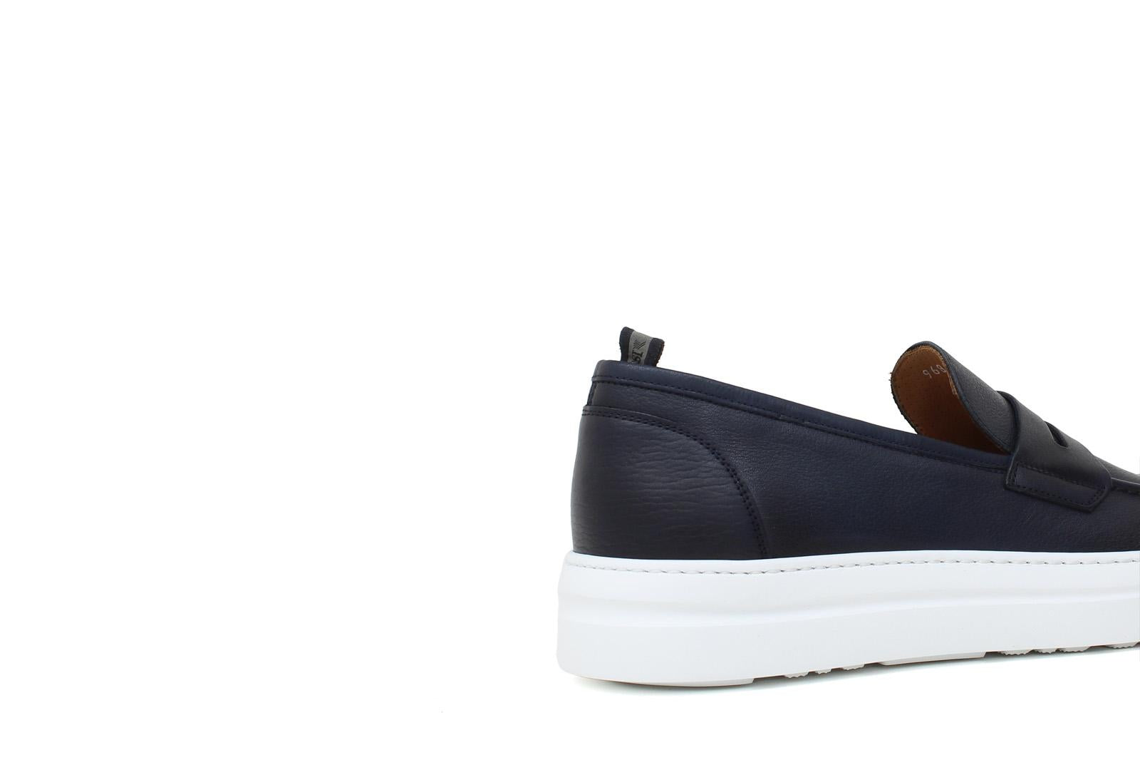 Slip on in vitello naturale blu sfumato con fondo in gomma leggera 9688DIXBLU 212 UN ROSSI