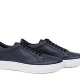 Sneaker in vitello bottalato color blu e fondo in gomma leggera 643VBOTTN 149 ROSSI