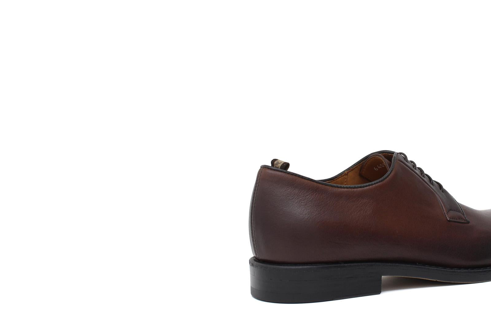 Derby in vitello naturale color marrone sfumato e fondo in gomma cucito blake 6403GDIXC 18 ROSSI