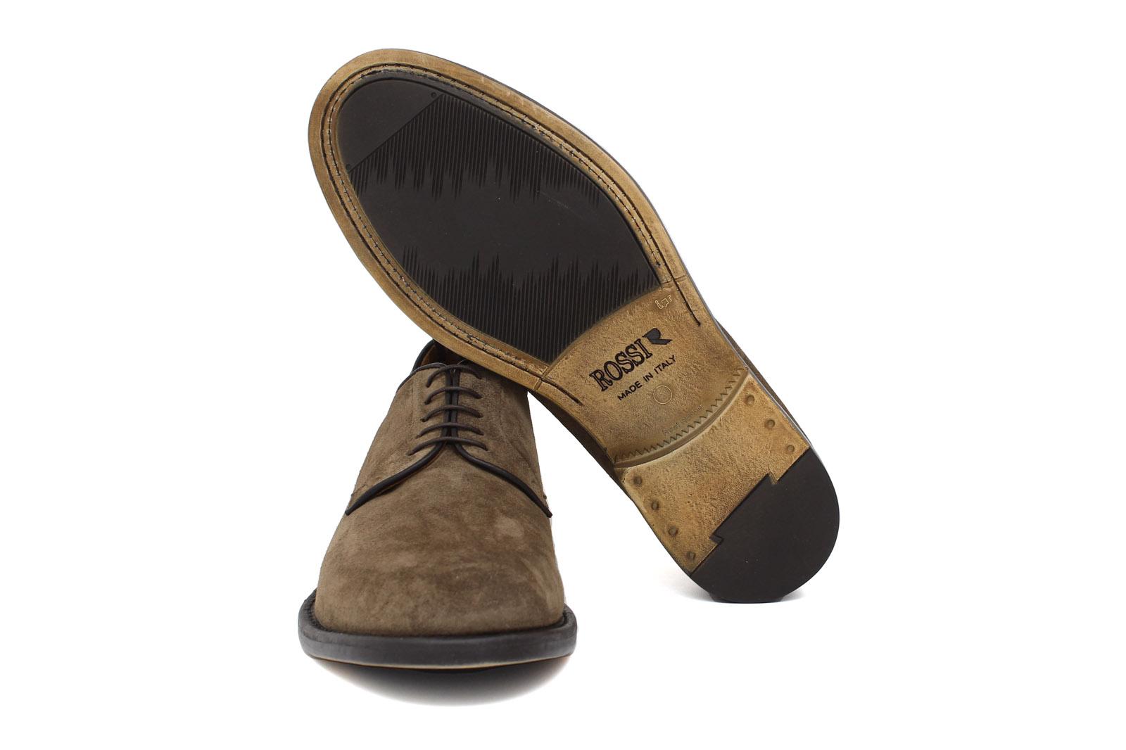 Derby in camoscio lavato color marrone e fondo in gomma cucito blake 6403GTSESA 275 ROSSI