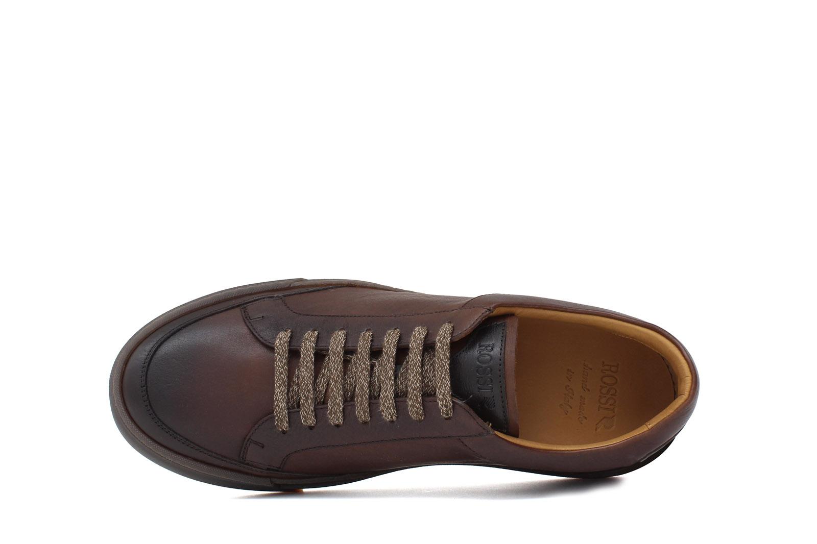 Sneakers in vitello naturale anticato marrone con fondo in gomma 643LVCAS 379 ROSSI