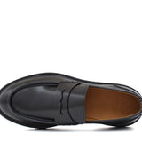 Mocassino stile ingegnere in vitello spazzolato semilucido nero e fondo gomma leggera 1223CLN 390 ROSSI