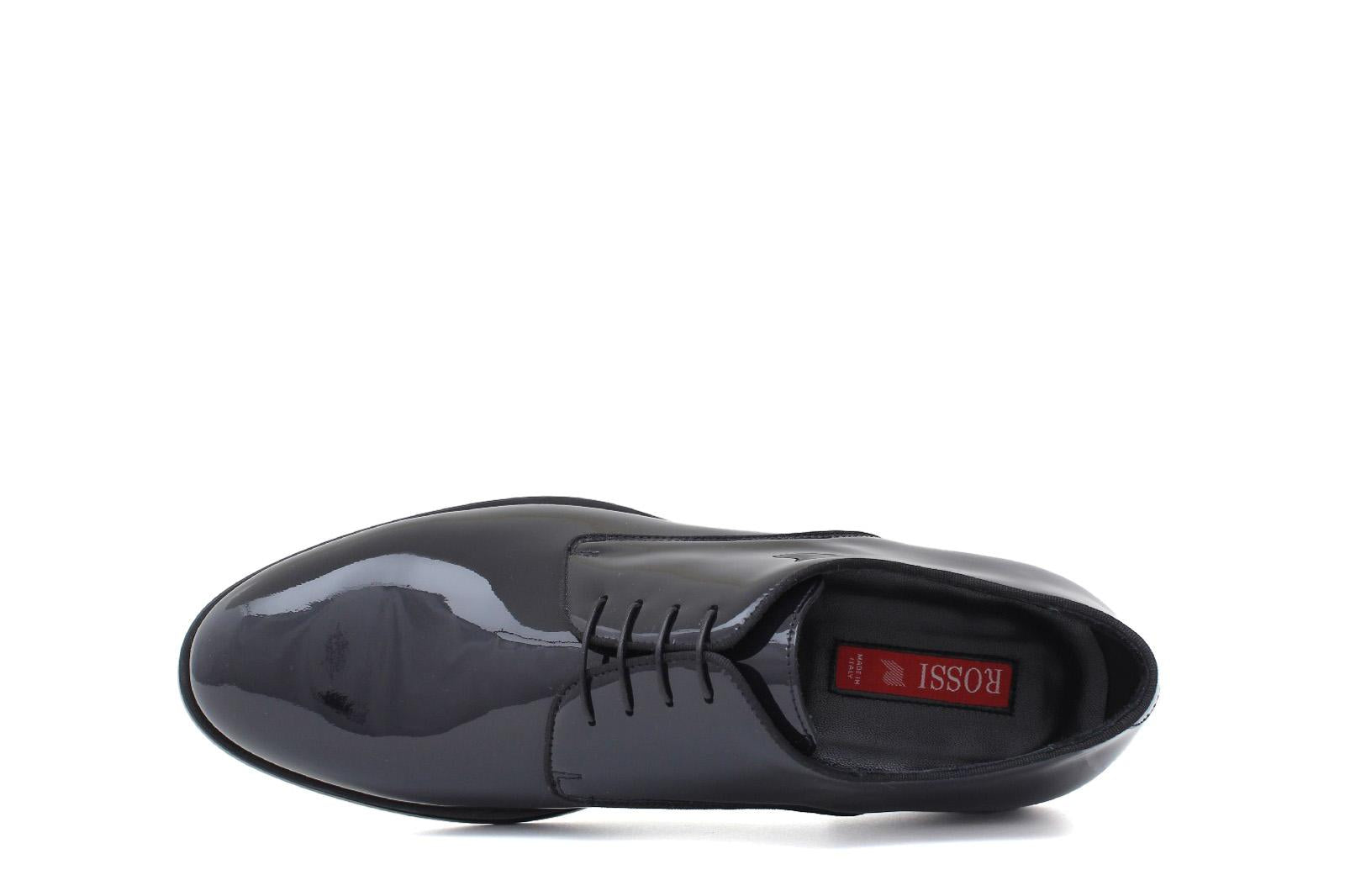 Derby in vernice blu scuro con fondo in cuoio 222VB 165 ROSSI
