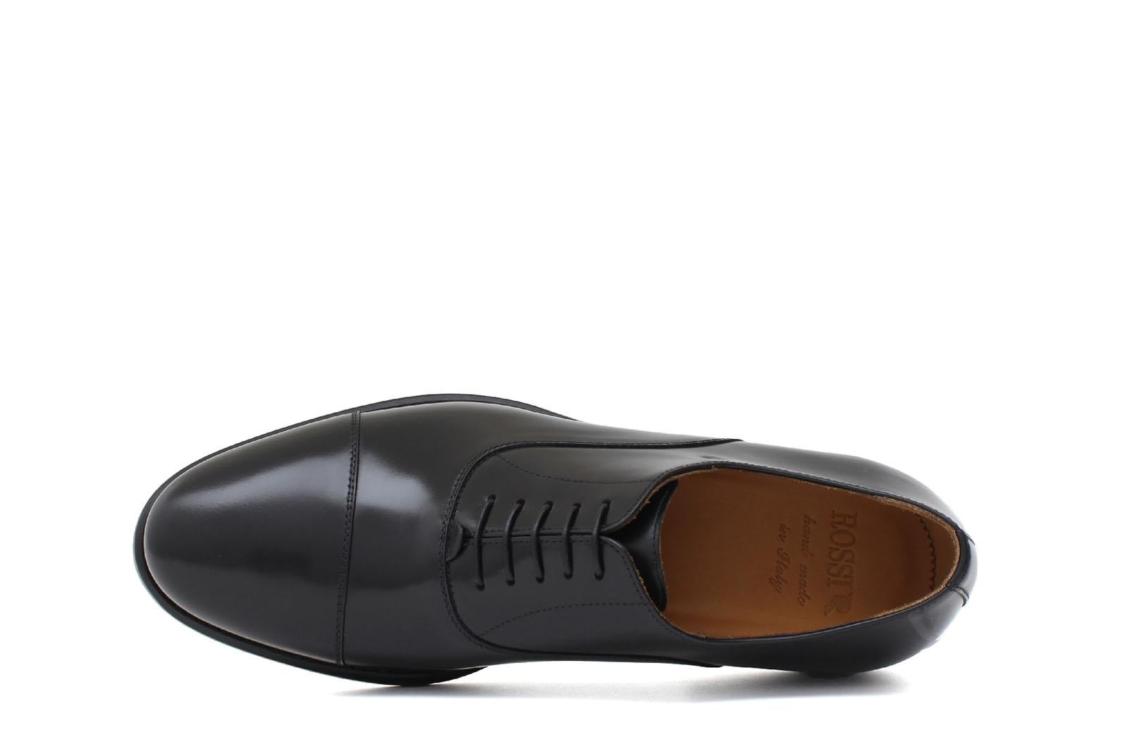 Francesina con puntalino in vitello spazzolato nero e fondo in cuoio 7695VCALN 1055 ROSSI