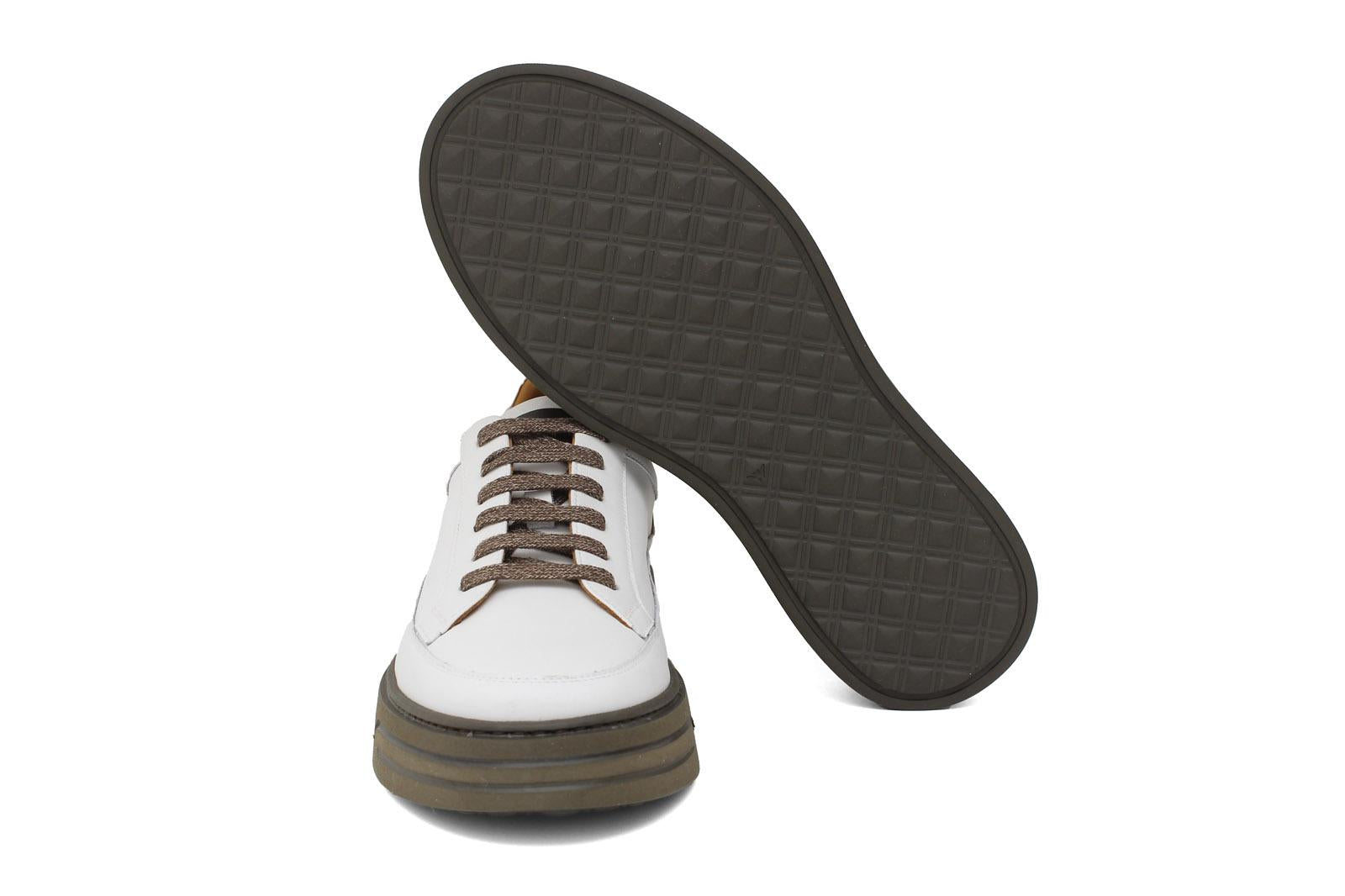 Sneakers in vitello crema e fondo in gomma leggera 1276PCREM 140 UN ROSSI