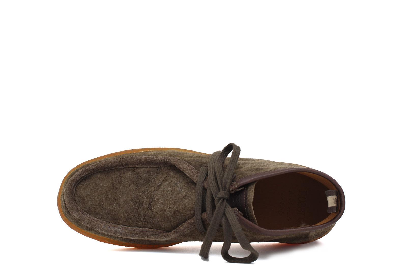 Sneaker modello ingegnere in camoscio lavato color marrone con fondo in caucciù naturale 278TSES 508 UN ROSSI
