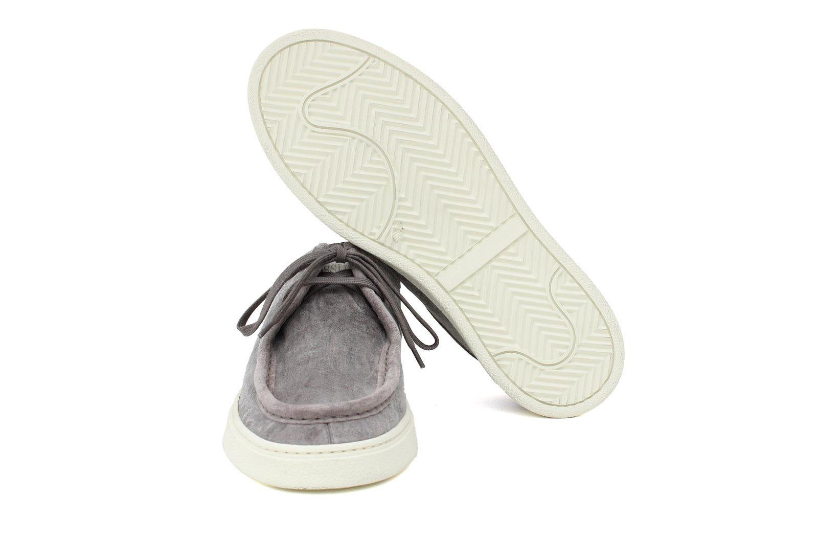 Sneaker modello ingegnere in camoscio lavato color roccia e fondo in gomma 1052TCLO 242 UN ROSSI