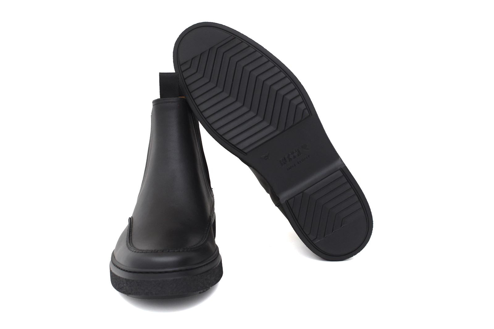 Stivaletto con elastico in vitello naturale nero e fondo in gomma leggera 1236PVN 1112 ROSSI