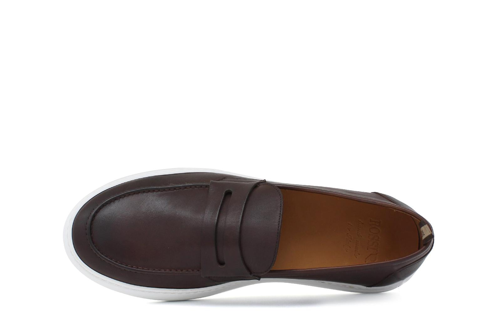 Slip on in vitello naturale marrone sfumato con fondo in gomma leggera 9688DIXCA 207 ROSSI